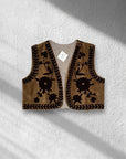 Gilet in velluto ricamato