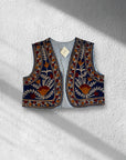 Gilet in velluto ricamato