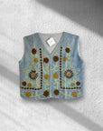 Gilet in velluto ricamato