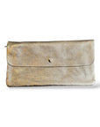 Portafoglio-clutch in pelle laminata