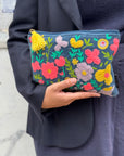 Pochette in velluto ricamato 3 misure