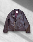 Chiodo in pelle bordeaux