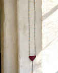 Collana rosario con triangolo in seta