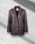 Blazer in pelle bordeaux