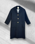 Cappotto in tessuto lavorato blu