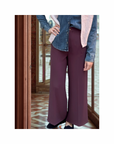 Pantaloni palazzo in crêpe cady
