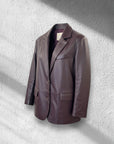 Blazer in pelle bordeaux