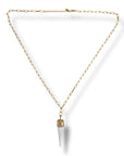Collana corno portafortuna in ottone dorato