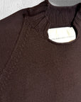 Maglione con collo ad intaglio in lana Baruffa -filati Zegna