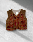 Gilet in velluto ricamato