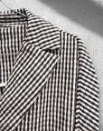 Blazer Destrutturato Quadretti Marrone e Panna