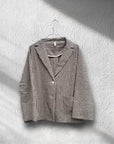 Blazer Destrutturato Quadretti Marrone e Panna
