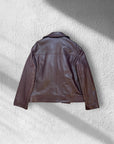 Chiodo in pelle bordeaux
