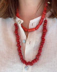 Collana corallo grani irregolari