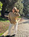 Camicia voile di cotone collo alla coreana