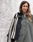 Camicia voile di cotone collo alla coreana