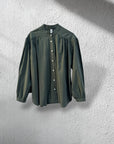 Camicia voile di cotone collo alla coreana