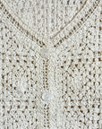 Gilet crochet in cotone panna