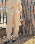 Pantaloni in cotone carta