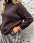 Maglione collo a cratere lana e cachemire