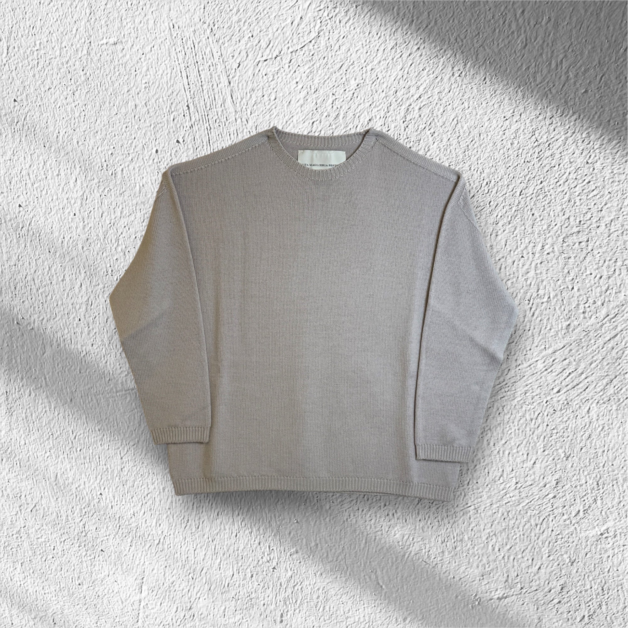 Maglione girocollo in lana Baruffa - filati Zegna
