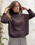 Maglione collo a cratere lana e cachemire