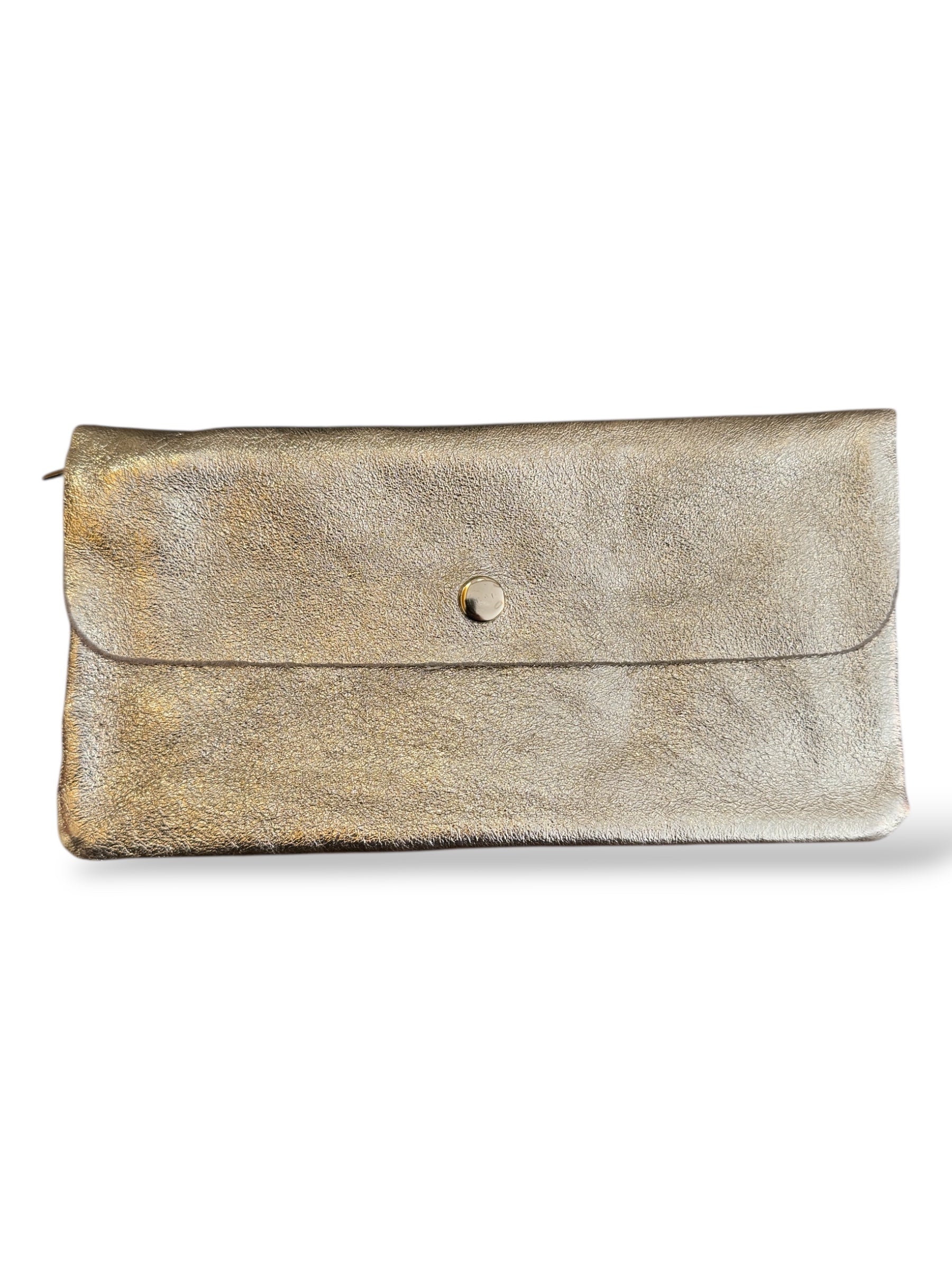 Portafoglio-clutch in pelle laminata