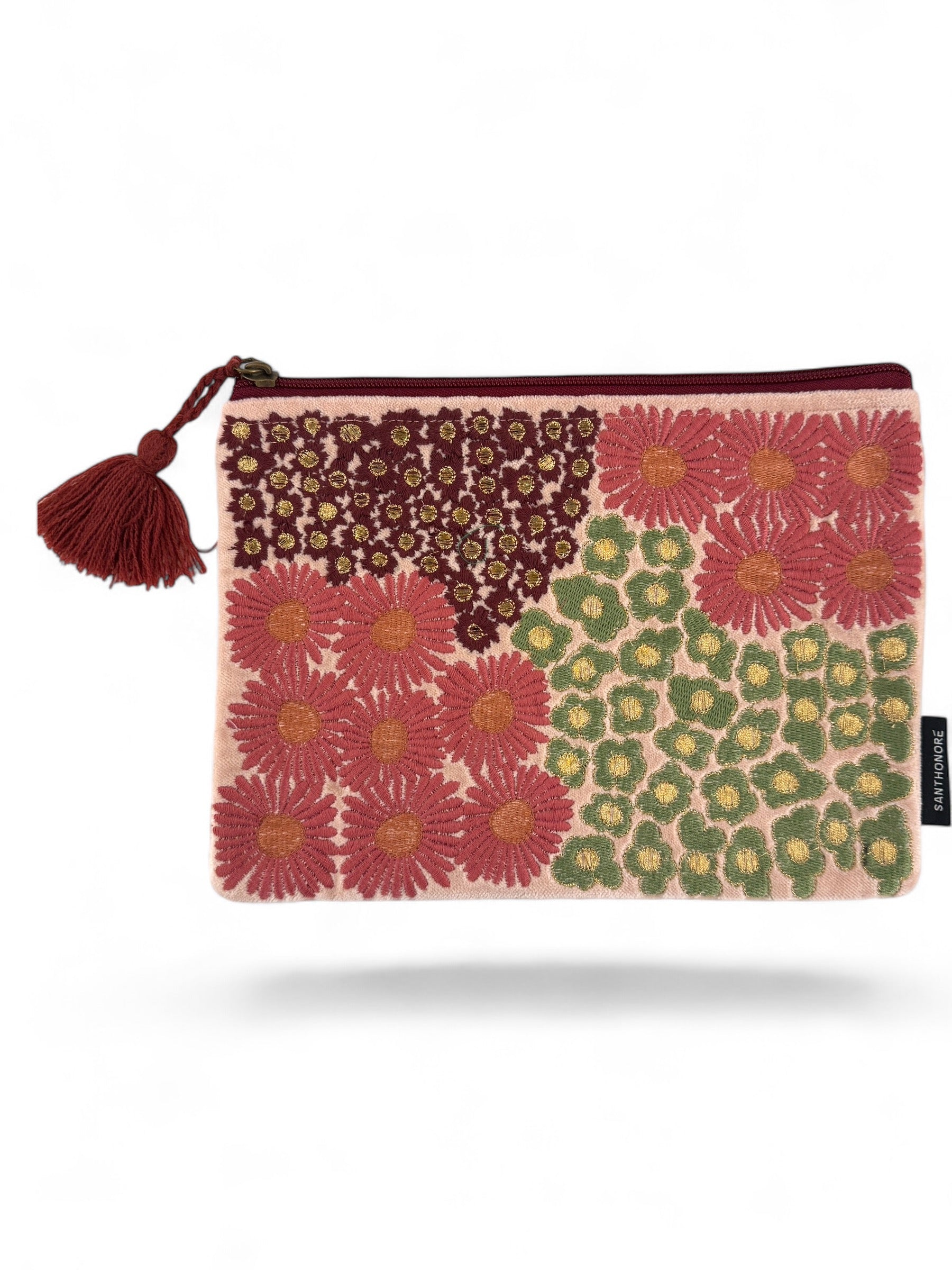 Pochette in velluto ricamato 3 misure