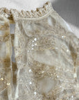 Top con ricami e paillettes