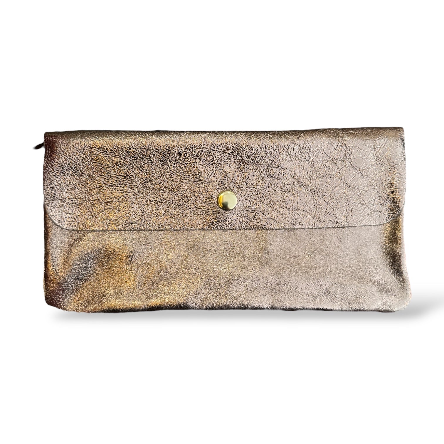 Portafoglio-clutch in pelle laminata