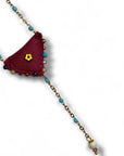 Collana rosario con triangolo in seta