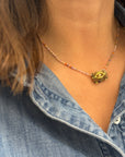 Collana in velluto e cristalli
