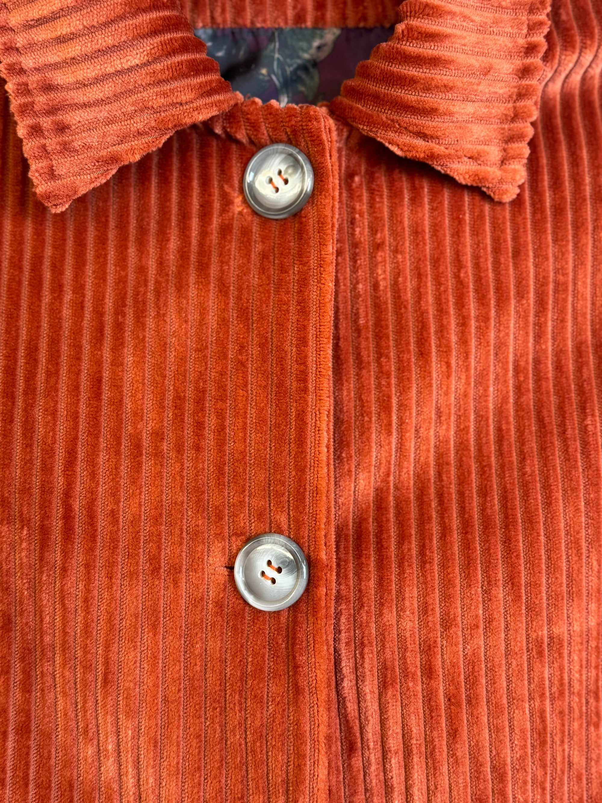 Giacca color zucca in velluto a coste