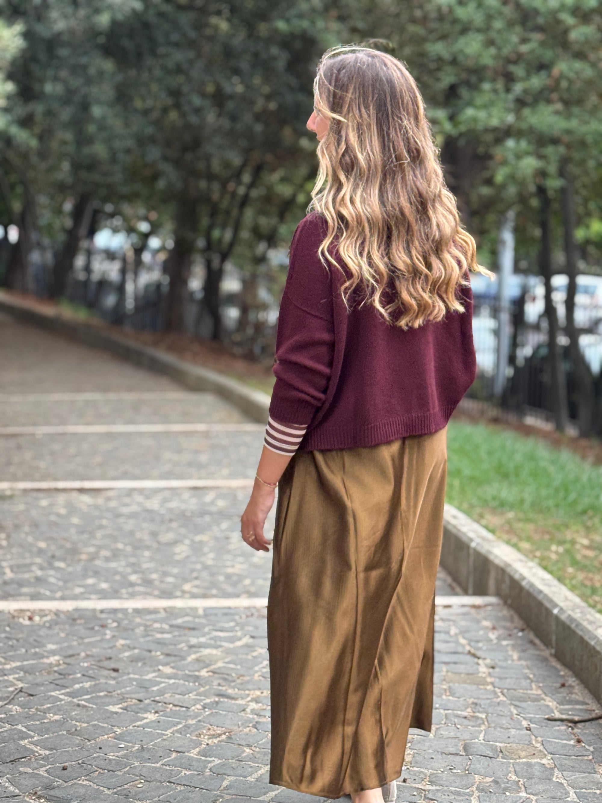 Maglione collo a cratere lana e cachemire