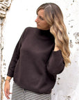 Maglione collo a cratere lana e cachemire