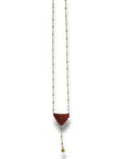 Collana rosario con triangolo in seta