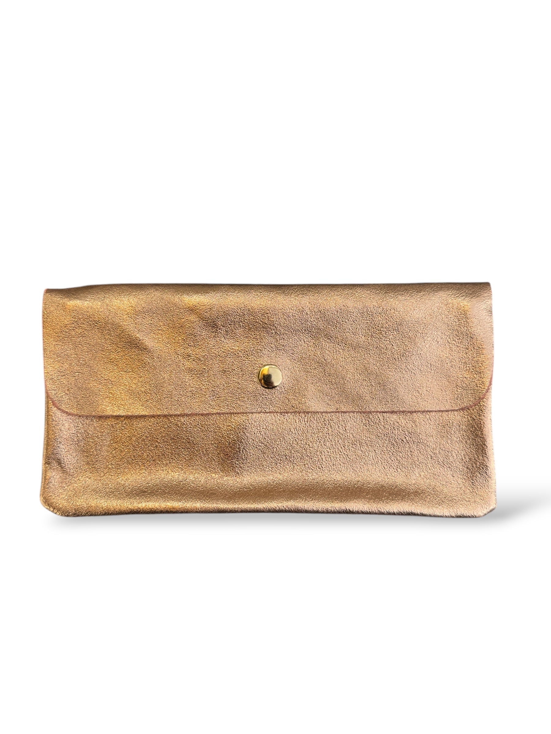Portafoglio-clutch in pelle laminata