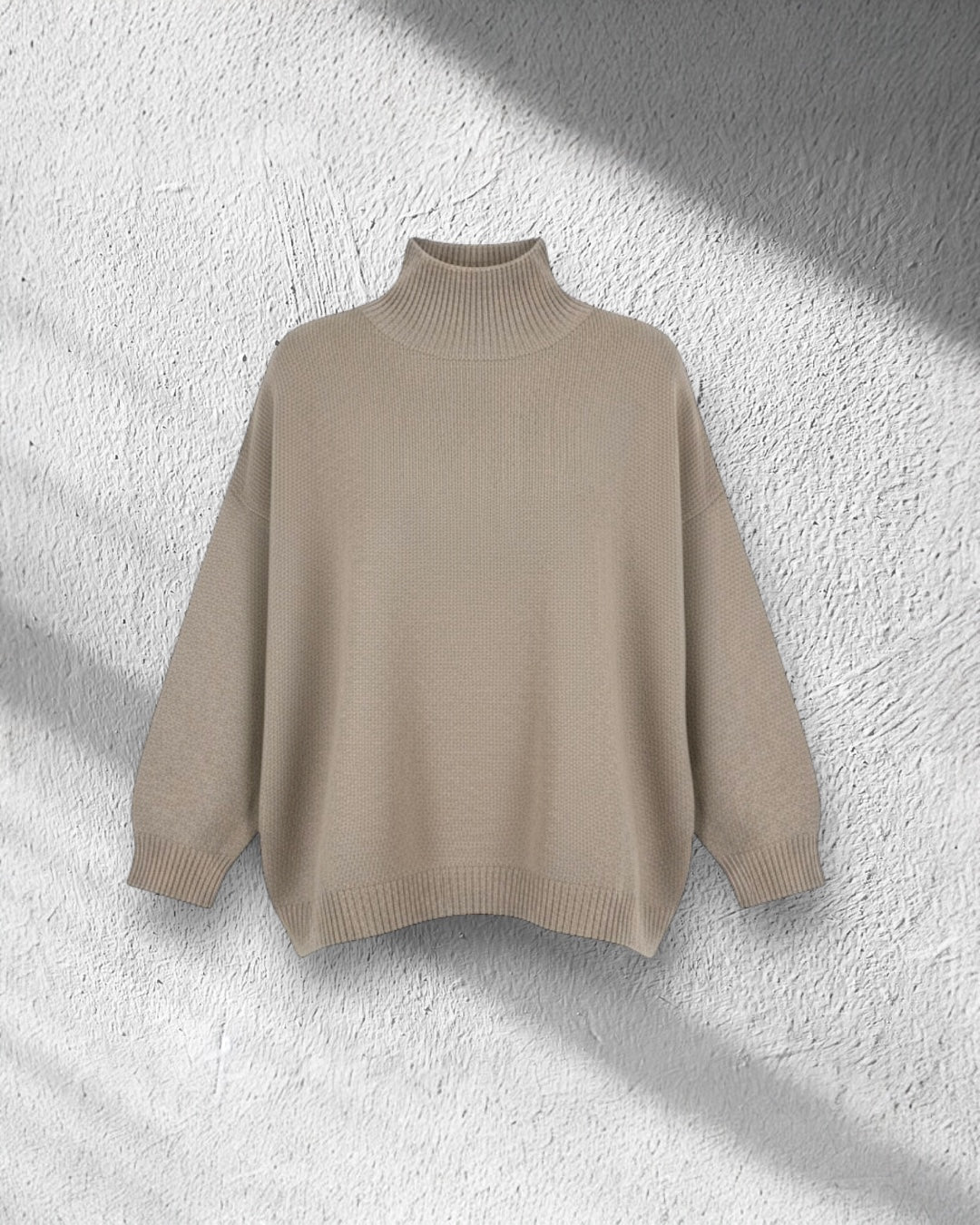 Maglione collo a cratere lana e cachemire