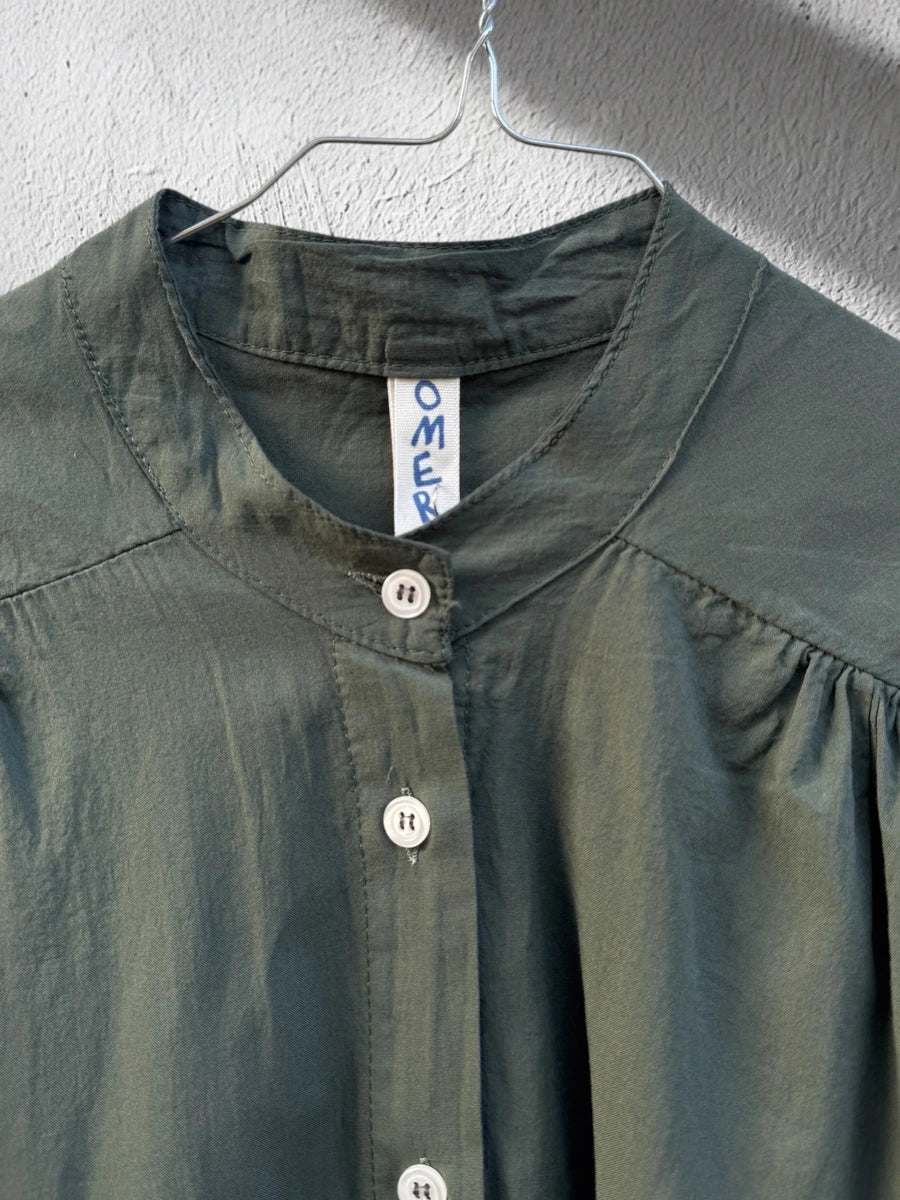 Camicia voile di cotone collo alla coreana