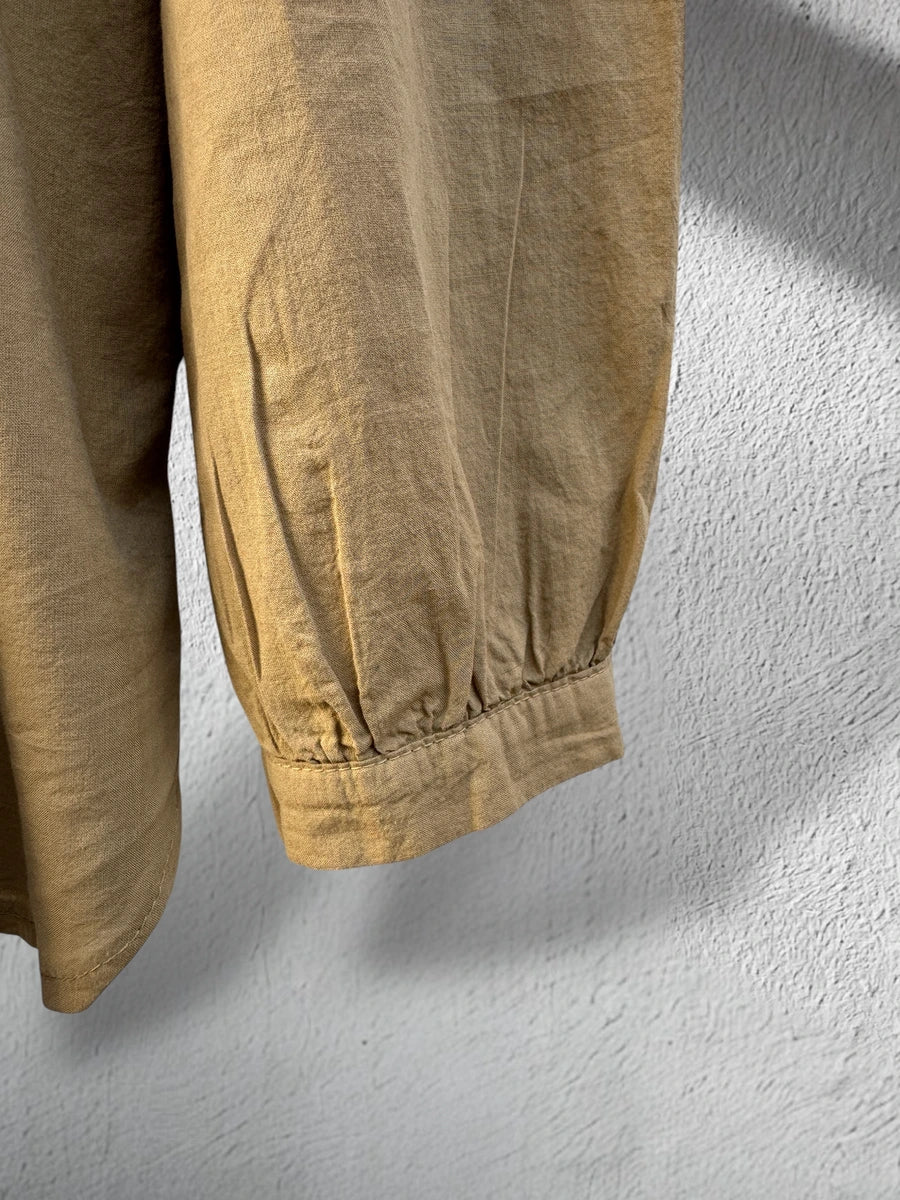 Camicia voile di cotone collo alla coreana