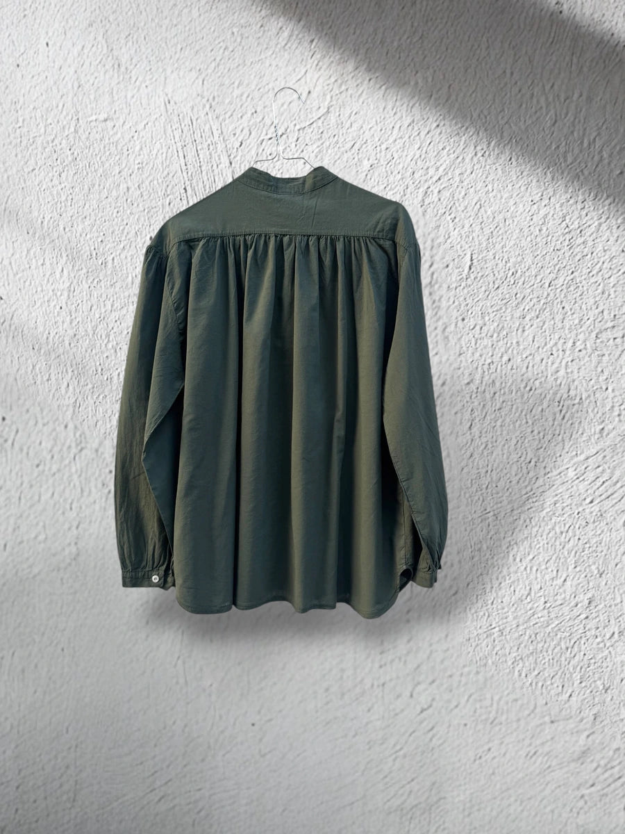 Camicia voile di cotone collo alla coreana