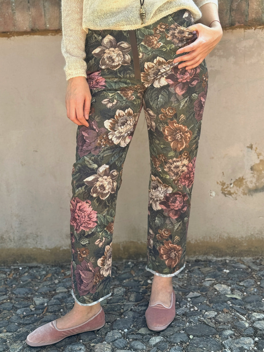 pantaloni jaquard